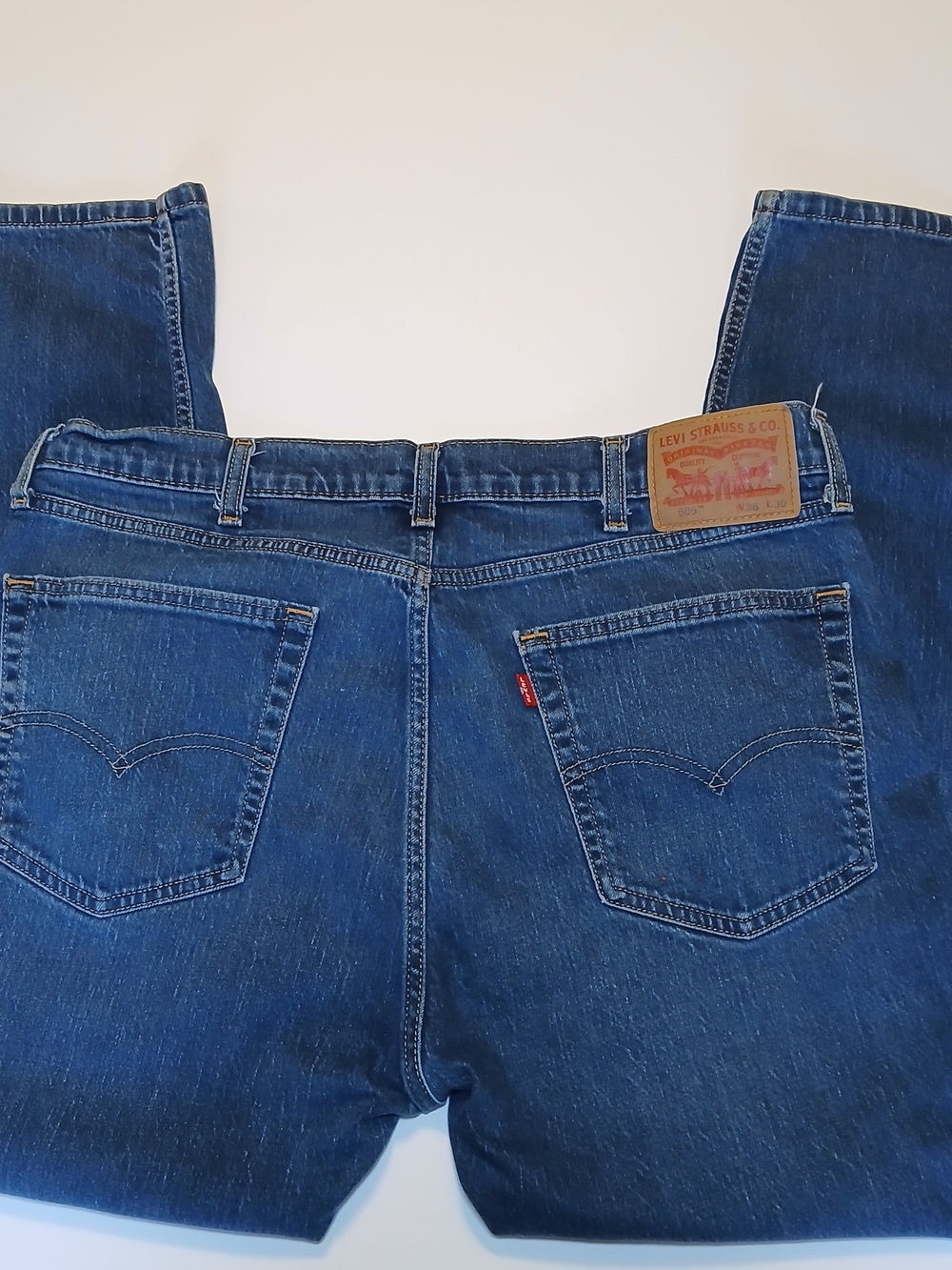 Levi's Men's Dark Blue Straight-Leg Jeans with Back Pocket Tab